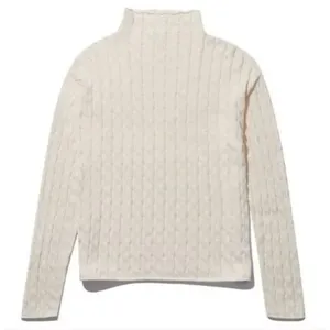 KULE The Mirabelle Cream Mock‎ Neck Cable Knit Cotton Sweater Size Medium thumbnail 9