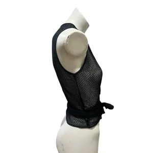 Fabletics Women's Black Mesh Tie Tank Top Size M Sleeveless Activewear thumbnail 5