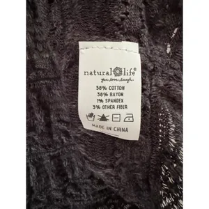 NWT Natural Life Open Knit Cropped Ruffle Button Front Cardigan Sweater Medium thumbnail 8