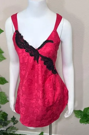 Victoria Secret Pink Lace Gold Label Vintage Rare Night Dress Slip thumbnail 4