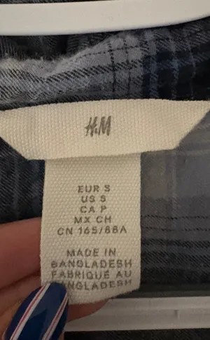 H&M Blue plaid flannel  thumbnail 3
