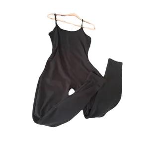 Roma Concept Womens‎ Black Ribbed Cami Jumpsuit Size 1X Stretch Sleeveless Lounge thumbnail 6