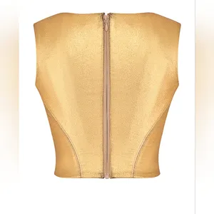 House of CB Karia Foil Corset Top in Gold Size XL thumbnail 14