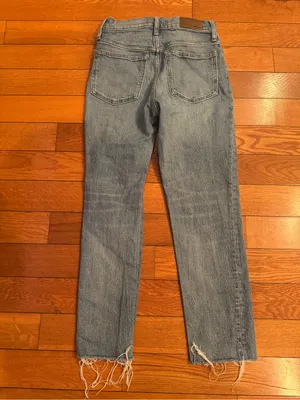 Madewell The Perfect Vintage Jean Size 26 Distressed Raw Hem EUC thumbnail 5