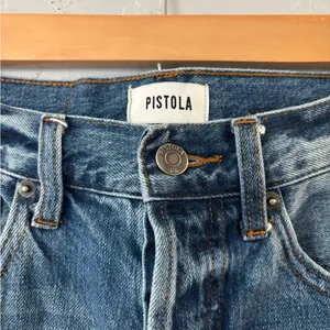 Pistola Dark Blue Frayed Straight Leg Jeans thumbnail 3