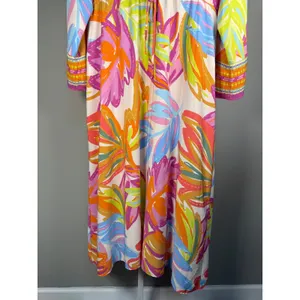 Emma & Michele XL Tropical Floral Boho Resort Maxi Dress Bell Sleeve‎ thumbnail 4