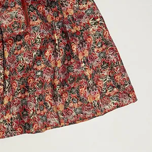 Anthropologie MAEVE Rosie Floral‎ Skirt Pleated Metallic Brocade Pockets Small thumbnail 10