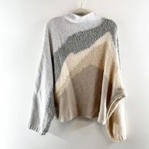 Abercrombie Long Sleeve Multicolor Neutrals Sweater Gray Tan Brown L / XL thumbnail 4