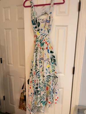 White Tropical Print Maxi Dress thumbnail 4