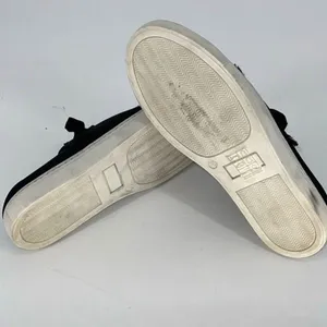 Free People Womens Leather Satin Ribbon‎ Slip-On Sneakers Shoes Black Size 38 thumbnail 7