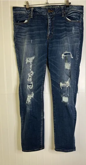 American Eagle Vintage Collection Distressed Super Stretch Jeggings 14 Short thumbnail 1