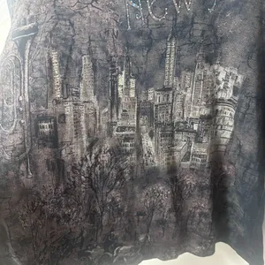 Katina Marie Top Womens Large Black New York Shirt Bedazzled Y2K Liberty OOP thumbnail 5
