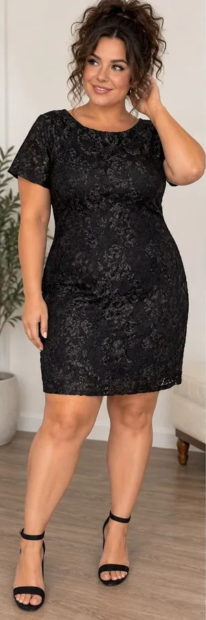 Santa Fe by Jim Tremblay Black Lace Open Back Tie Cocktail Dress Size 10 thumbnail 1
