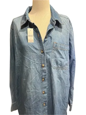 NWT Lane Bryant plus size denim dress, size 18/20 Western, rodeo, cowgirl thumbnail 3