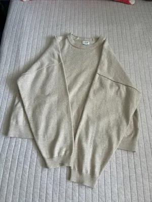 J. Crew Drop-shoulder oatmeal classic crew cotton boxy pullover sweater XL thumbnail 10