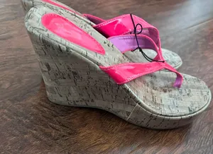 Y2K hot pink cork platform sandal White Size 8 thumbnail 1