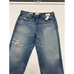Universal Thread 90s Baggy Jeans size 16 Short Medium Wash Patchwork Distressed thumbnail 4