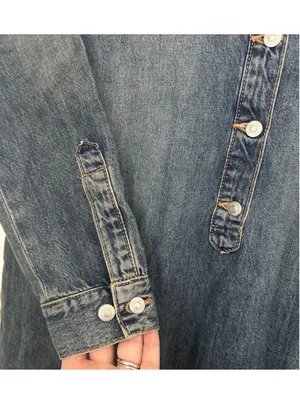 Zara New Raw Hem Maxi Jean Dress thumbnail 7