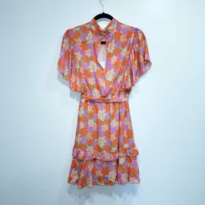 New Twisted Wunder London Orange Happy Floral Ruffle Mini Dress Size 10 thumbnail 7