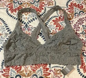 Aerie Lace Bralette Grey thumbnail 1