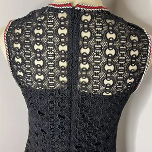 Sandro Lace Crochet Embroidered Franck‎ Mini Dress Sleeveless Ruffle Pleated Hem thumbnail 9