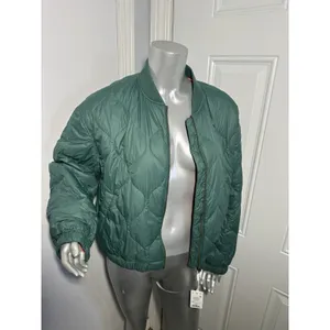 Marine Layer Avalon Lightweight Quilted Bomber Jacket Rainforest Green M NWT thumbnail 12