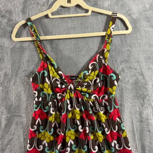 Vintage Y2K Wet Seal Babydoll Mini Dress Mod Floral Damask Cami Womens Medium thumbnail 3