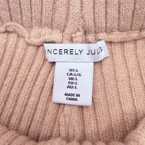 Sincerely Jules Ribbed Knit Pants Womens Large Pink Wide Leg Lounge Cozy NWT thumbnail 5