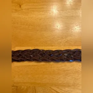 Women's Braided Leather Belt - Brown Unisex 38 inch full boho coastal cowgirl thumbnail 5