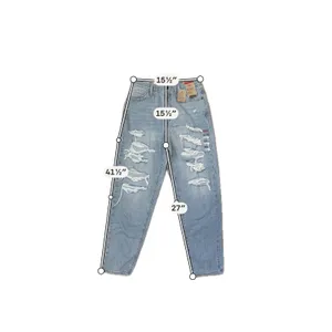 NWT Levi's High Waisted Mom Jeans Distressed Light Wash W29 L29 Grunge Y2K thumbnail 5