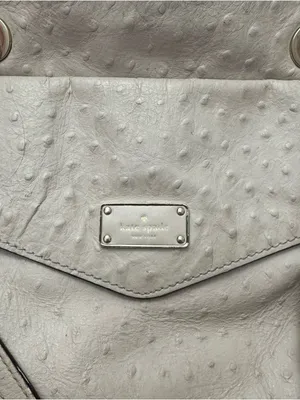 Kate Spade New York Embossed Ostrich Leather Tote Bag Purse thumbnail 2