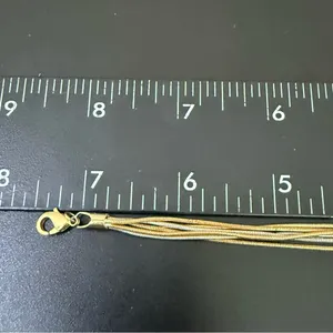 Vintage 18KGP 2-tone Gold & Silver Multi Strand Snake Chain 7.5” Bracelet 9g. thumbnail 9