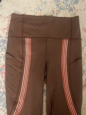 Lululemon Speed Light Tights Pink Side Stripes Pockets thumbnail 4