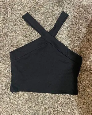Black Cross Halter Top thumbnail 2
