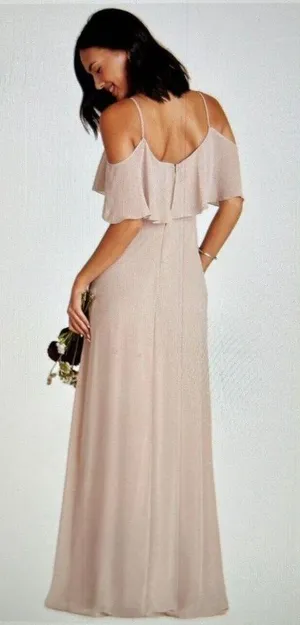 Birdy Grey Jane Convertible Chiffon Maxi Dress Gown in Taupe Size M thumbnail 2