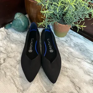 Rothy’s Women's The Point Flats Size 8W Black Blue Knit Slip On Shoes thumbnail 2
