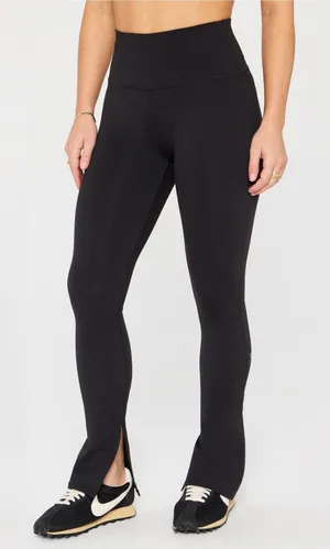 Fabletics Black High Waisted Split Hem Flare Leggings Sz Small thumbnail 1