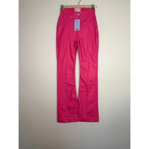 Revice Denim‎ Venus Flares Pink Halo Vegan Leather Star Seam Pants Womens 27 NEW thumbnail 2