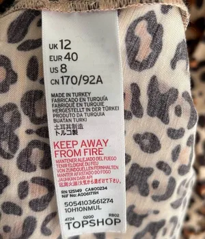 Topshop Leopard Print Mini Slip Dress Sz 8 thumbnail 5