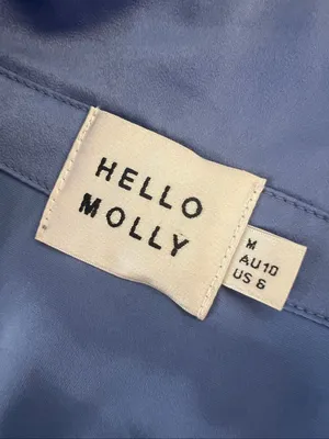 Hello Molly Blue New Perspective Satin Long Sleeve Mini Shirt Dress Size Medium thumbnail 7