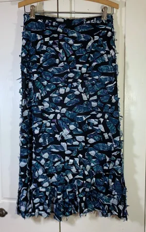 Sno Skins Snowskins 3D Texture Applique Skirt Blue Black Mosaic Art to Wear S thumbnail 1