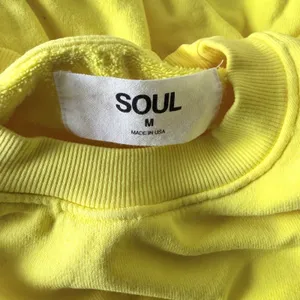 SoulCycle Women's Crewneck Sweater M Bright Yellow Cotton Pullover Made in USA thumbnail 5