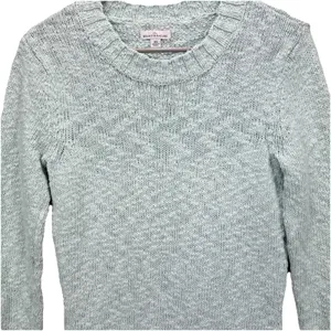 LL Bean Signature Blue Green Cotton‎ Ragg Crewneck Pullover Sweater Size XS thumbnail 3