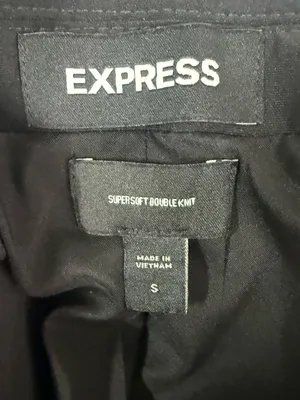 Express Black Double Knit Blazer Small Double Breasted Career Jacket thumbnail 2
