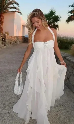 Wavy maternity dress White Size XL thumbnail 1