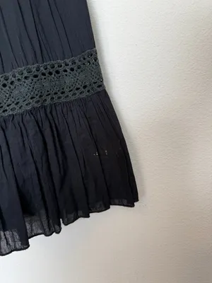 Vintage Y2K Black Lace Tiered Peasant Skirt Midi thumbnail 3