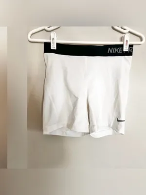 Nike Pro Dri- Fit Women’s Training Tights White Shorts Size Small Athletic. thumbnail 2