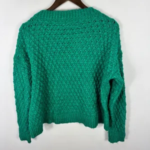 LOFT Chunky Green Pullover Sweater Large Textured Popcorn Knit Forest‎ Fairy thumbnail 4