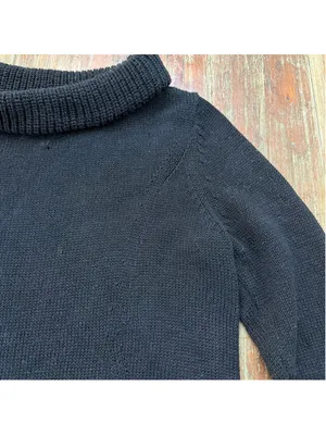 Field Flower Anthropologie Black Chunky Knit Cowl Neck Tunic Sweater Pockets M thumbnail 6