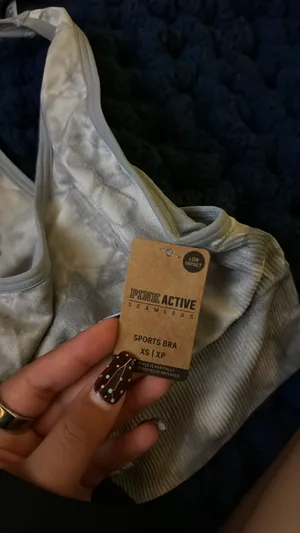 Pink active sports bra thumbnail 4